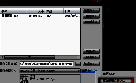 会声会影X9将设置添加到配置文件界面图片