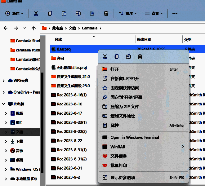 找到后缀为.tscproj文件的界面