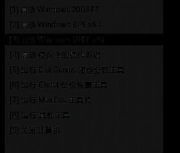 优启通启动菜单选择界面图