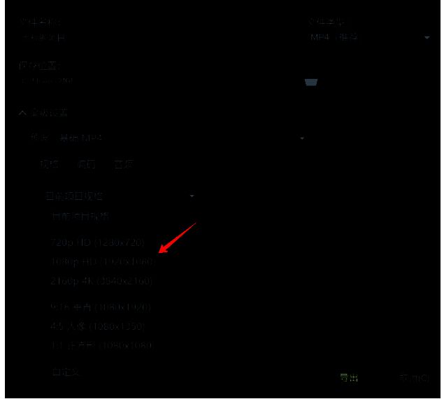 Camtasia视频规格设置界面