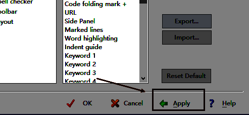 点击Apply和ok选项的界面图