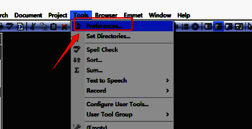 点击 Preferences 选项的界面图