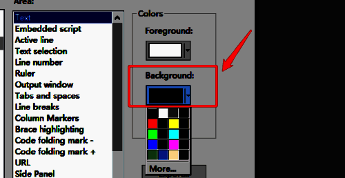 EditPlus选择背景颜色的界面图