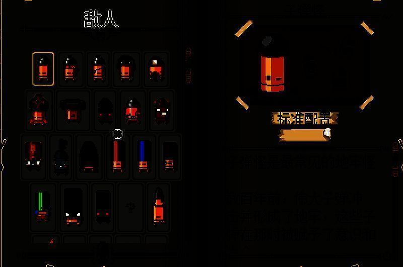 《挺进地牢》中的枪械展示图