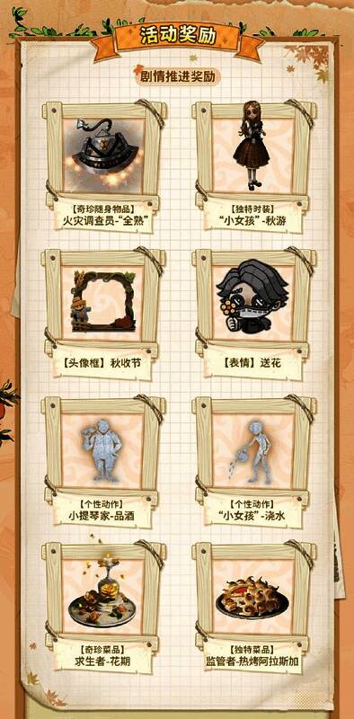 《第五人格》田园秋收节活动奖励展示