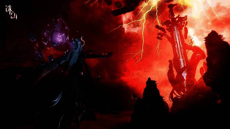 玩家角色渡劫场景,天雷轰鸣,气势磅礴