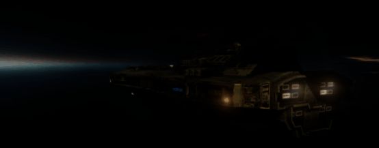 曲率航行启动瞬间的视觉特效展示,空间波纹如水波扩散