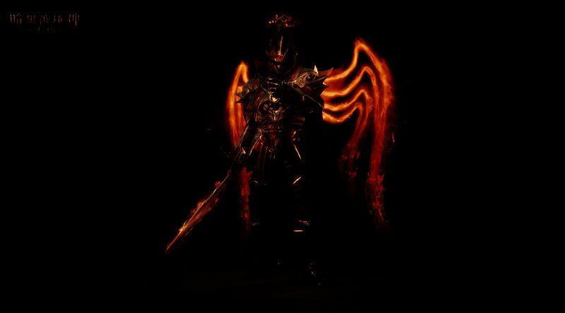 角色穿戴勇气之焰时装,背后展开巨大光翼,金色光环环绕头顶