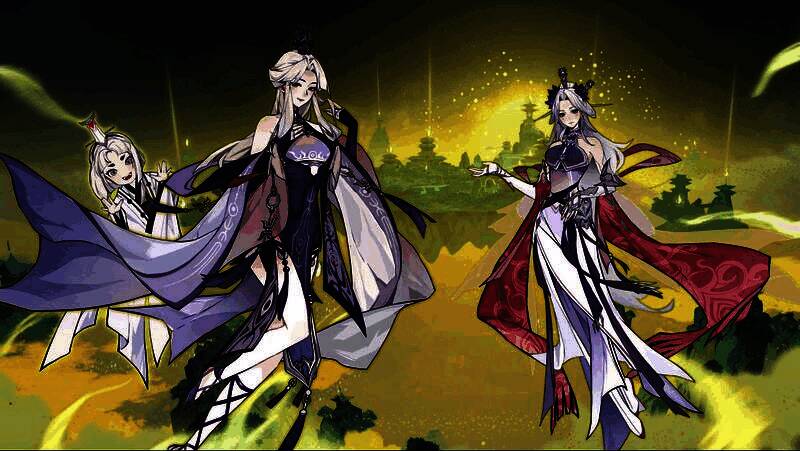 《问剑长生》推广曲歌词画面,背景为剑影与魔气交织的修仙世界