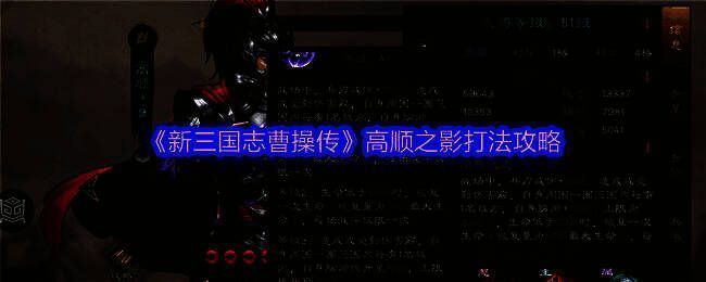 《新三国志曹操传》高顺之影战斗界面截图,高顺身穿铠甲,手持武器,背景为战场风格