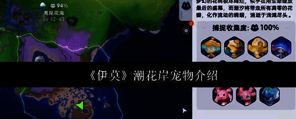 《伊莫》潮花岸区域地图,显示宠物分布点