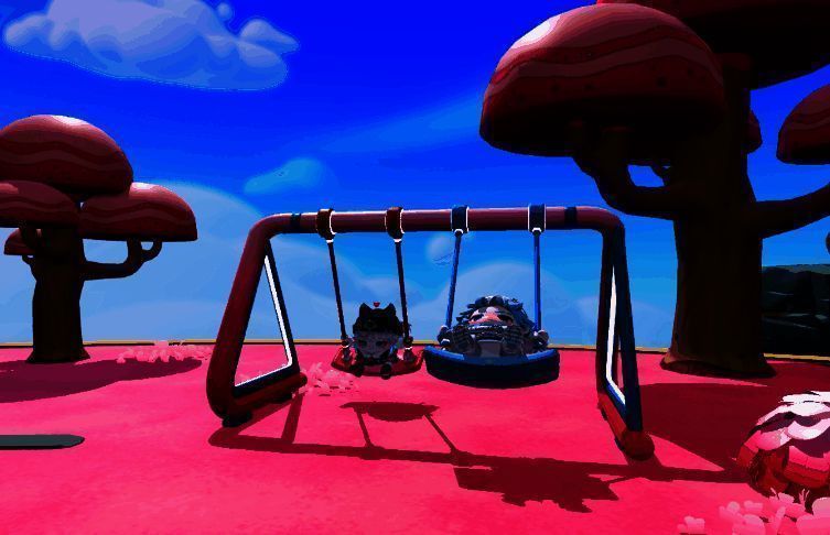 甜蜜秋千场景图，玩家可一起荡秋千并许愿