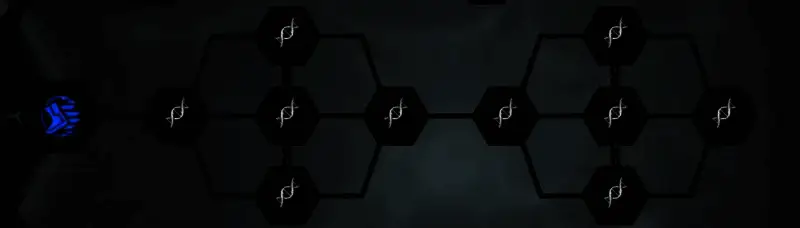 基因链分支结构图,详细展示了各天赋节点的连接关系