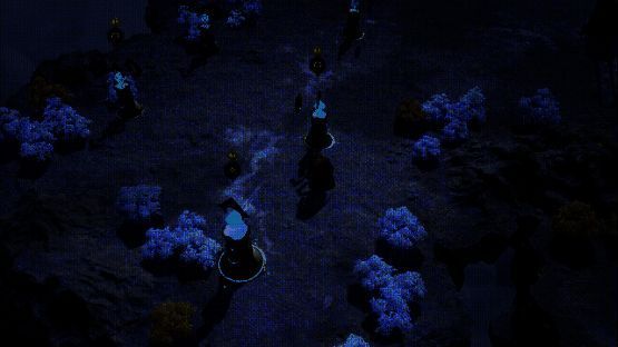 玩家角色与场景互动，点击后触发隐藏机关，画面中可见神秘符文亮起光芒