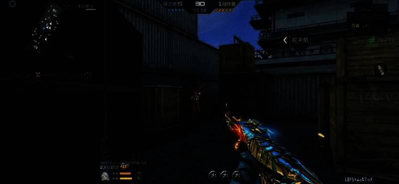 AK47-黑武士觉醒-渊龙皮肤展示,枪身呈现深邃黑曜石质感,带有红色能量流动特效