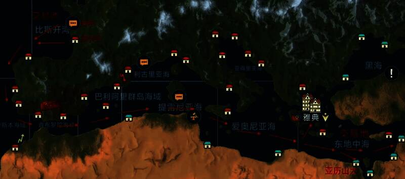 不同职业技能树展示，包括跑商、生产、海战三大方向