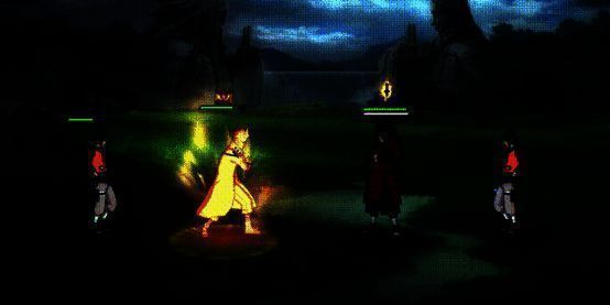 水门与鸣人并肩站立,共同释放尾兽联弹,能量交织升空