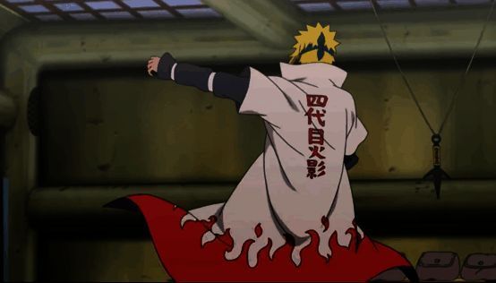 波风水门身披火影披风,站于蛤蟆文太背上,背影挺拔