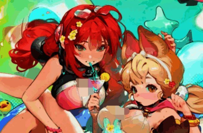 爱丽丝在海上冲浪的动态截图,背景为阳光明媚的海滩环境