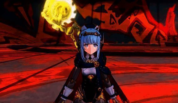 伊涅芙战斗姿态展示,手持光刃准备发动除尘玄刃技能