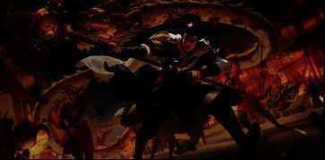 谋张绣另一款皮肤,身披龙纹战袍,背景为祥云缭绕