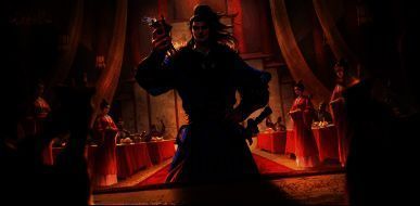 SP曹操另一形态,身披战袍,背景为战鼓擂响