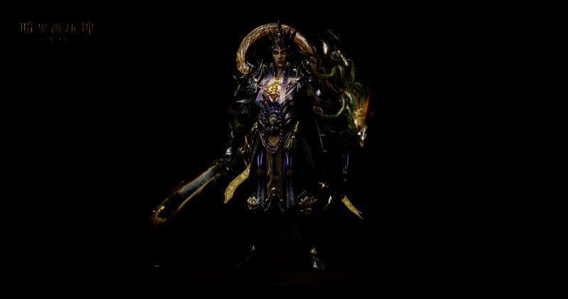 《暗黑破坏神：不朽》水云赋时装与光环组合展示，视觉效果华丽