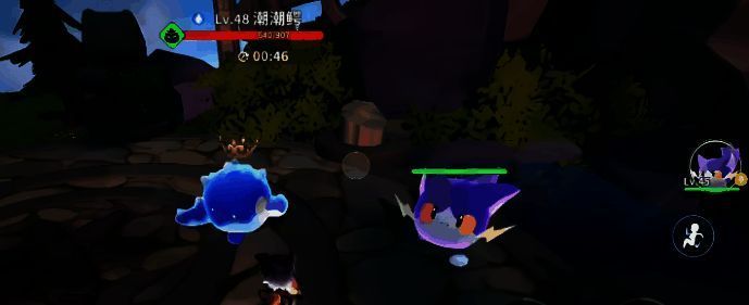 潮潮鳄战斗场景,展示技能释放特效