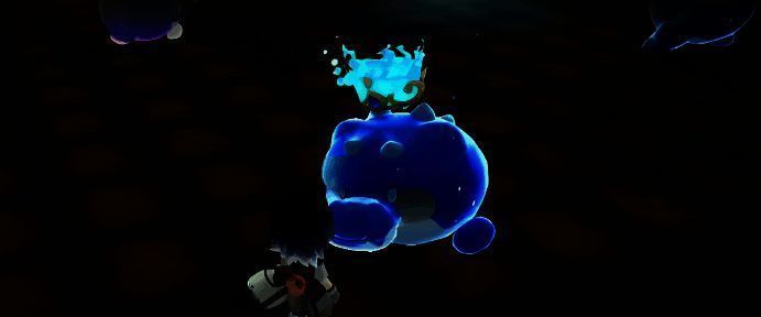 玩家角色与潮潮鳄对战画面,展示站位与技能对抗