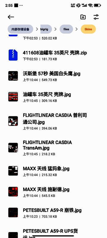 皮肤文件选择完成后的预览效果展示