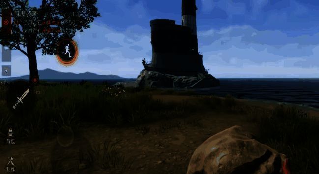 牧场机械工坊内展示的飞机模型,周围有交易柜台与工作人员