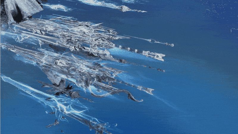 诸天剑来完整形态展示,主剑高悬,小剑环绕,电光翻腾