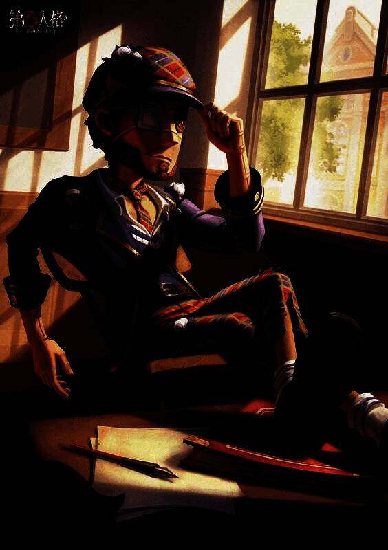 慈善家六便士宣传海报,阳光洒落在教室中,角色姿态悠闲,表情从容