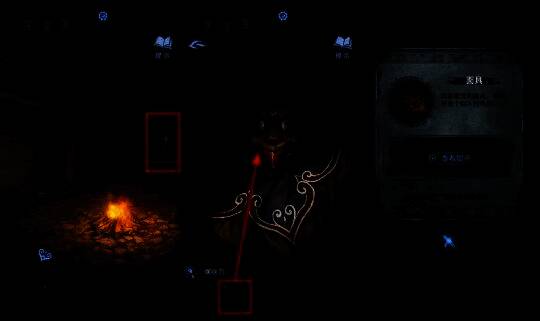 木偶特写画面,手持螺丝刀正准备点击木偶,背景为篝火场景