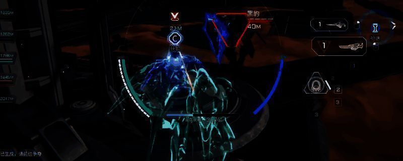 飞景机甲手持双军刀，高速突进中展现出凌厉的战斗姿态，背景为未来都市战场