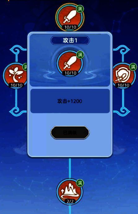 修炼成果展示界面,显示战力提升前后的对比数据