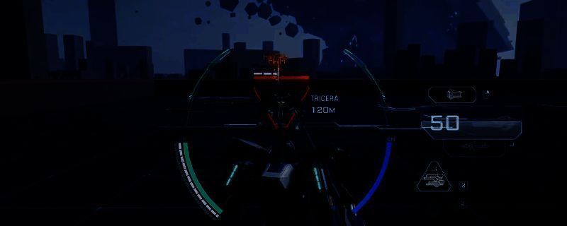 《解限机》中龙渊机甲展示图，机体呈流线型设计，肩部配备能量机炮，整体造型科技感十足