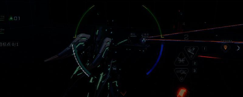 卢米纳尔机甲在战场上为友方单位提供治疗,周围炮塔火力全开,背景为未来都市废墟