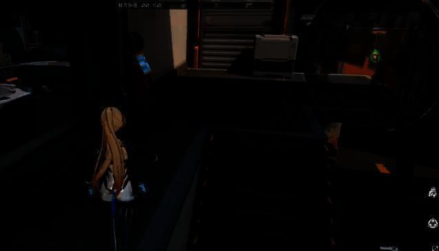 欧拉港口水下发电厂区域实拍,地面泛着幽蓝光芒,角色移动明显变慢