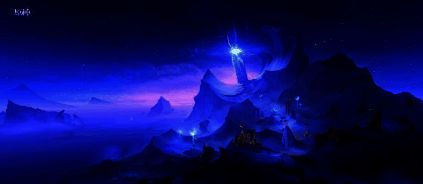 原神新地图月亮异象特写,一颗月亮碎裂成多块漂浮在空中