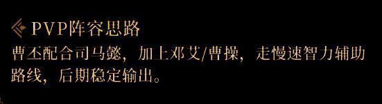 曹丕与司马懿、曹仁站在一起的阵容预览图，三人站位呈三角防御阵型