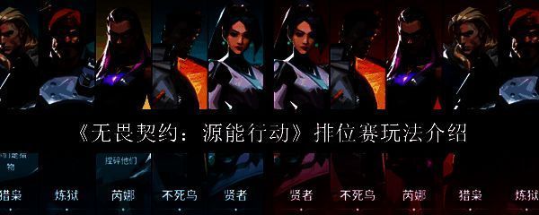 无畏契约排位赛界面展示,角色站成一排准备进入战斗地图