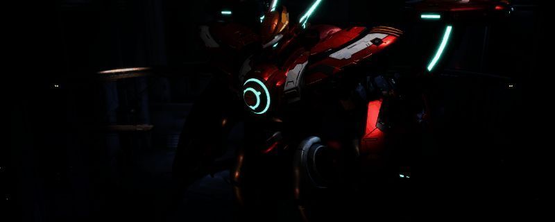 比那卡机甲展示宇宙星神阿波罗涂装效果,金色与红色条纹在黑色底色上熠熠生辉,整体造型极具未来感