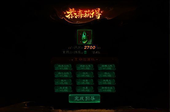 满属性星命石展示界面,所有属性条目均已点亮至最高值