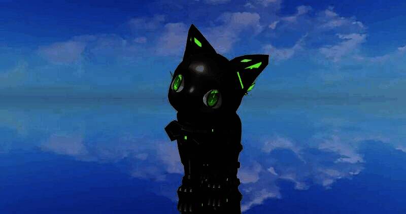 一只圆滚滚的黑色小猫骑在迷你滑板车上飞驰而过,身后留下星光轨迹,模样憨态可掬