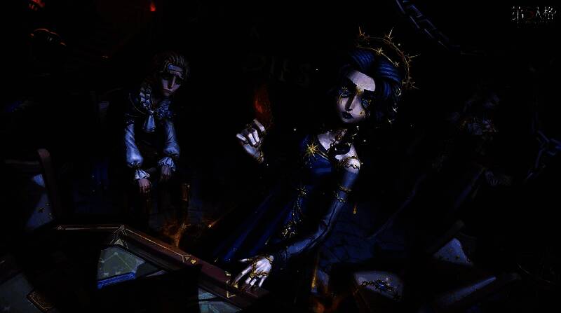 第五人格新剧情场景：观星会现场灯光忽明忽暗，参会者神情各异，气氛诡异