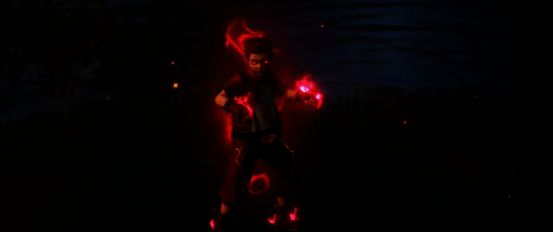 浴火凤凰第一魂技“凤凰火线”释放动画,火焰喷涌而出,敌人被击退特效明显