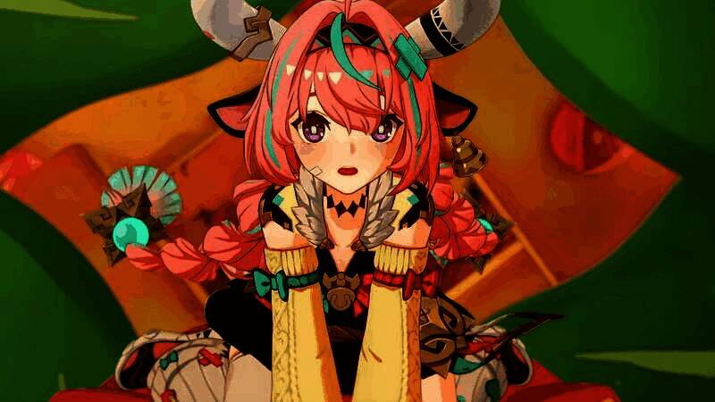 瓦雷莎角色立绘展示，戴着面具手持长棍，眼神犀利，动作充满动感