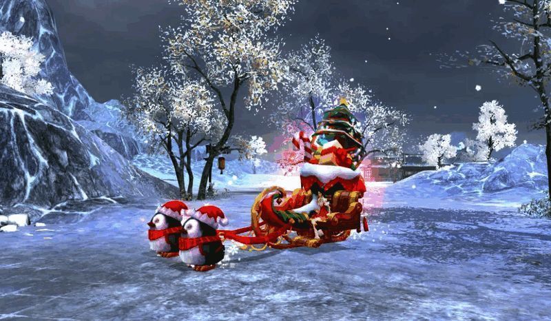 熊猫系列坐骑特写,熊猫驾到与熊猫滚滚憨态可掬,背景为竹林雪景