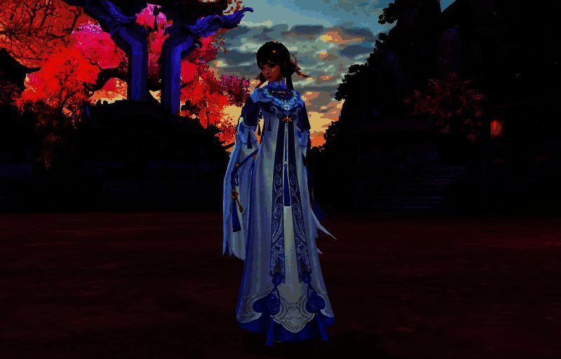 鹿芊锦裘与千灯明宵时装对比图,角色在花灯下翩然起舞